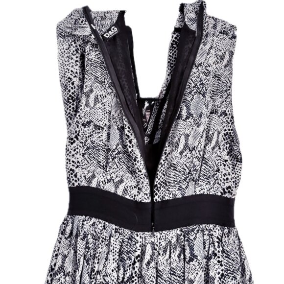 D&G by Dolce & Gabbana Flowy Python Print Chiffon Dress V-Neck Sleeveless Sz XS - Picture 9 of 12